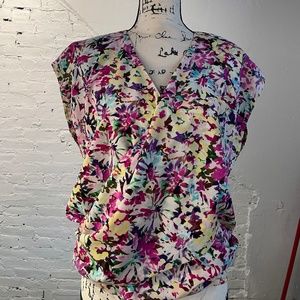 Cabi - Eden Floral Crossover Blouse,  Size M